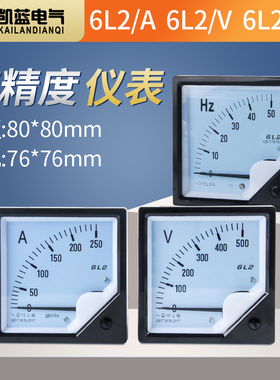 6L2-A电流表50 100 250 400/5交流指针式电压表头V频率表赫兹表HZ