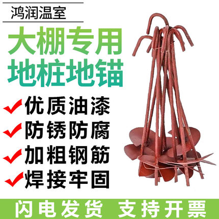 包邮温室大棚配件压膜线专用地锚固定器加粗防风防锈螺旋地桩地钉