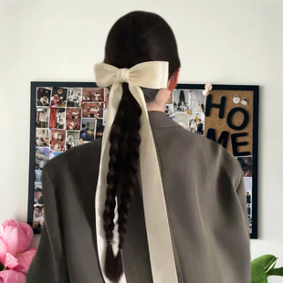 蝴蝶结超长飘带发夹女款 弹簧夹子头饰 超仙芭蕾风少女顶夹发卡法式