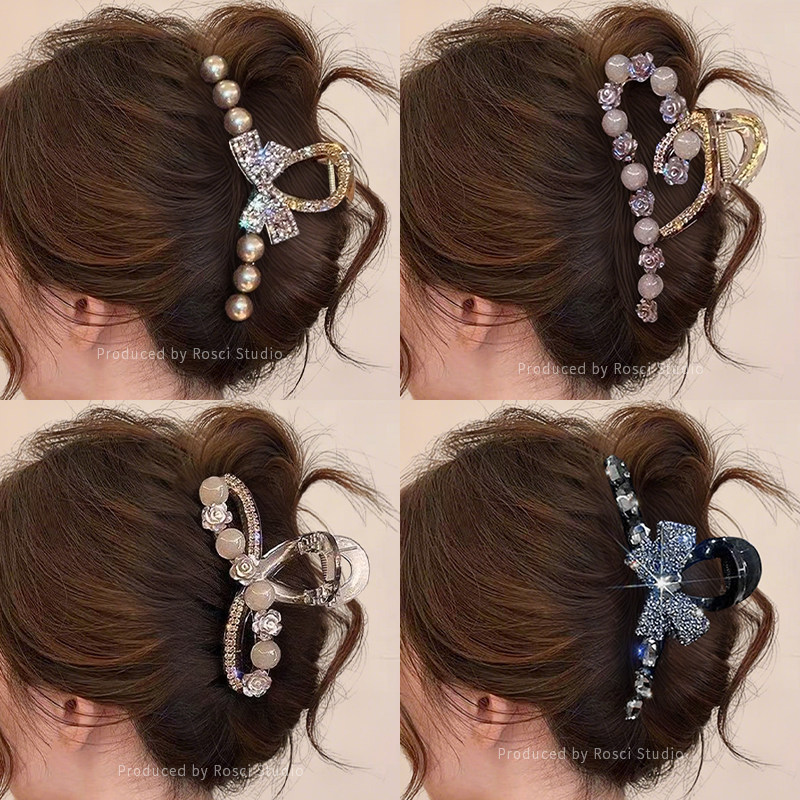 满钻蝴蝶结大号抓夹女2025新款轻奢高级感后脑勺鲨鱼夹扎丸子头饰,饰品/流行首饰/时尚饰品新,发饰,淘宝优惠券,粉丝福利购,淘宝优惠卷