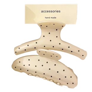 千金风波点醋酸抓夹大号后脑勺发夹头饰气质鲨鱼夹法式高马尾发抓