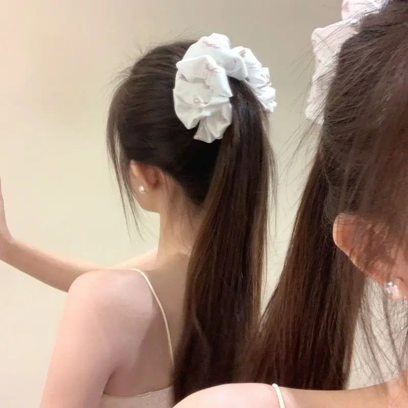 云朵泡泡褶皱蝴蝶结香蕉夹女2026新款高级感甜美丸子头高马尾发夹