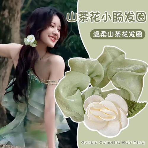 山茶花大肠发圈发绳花朵