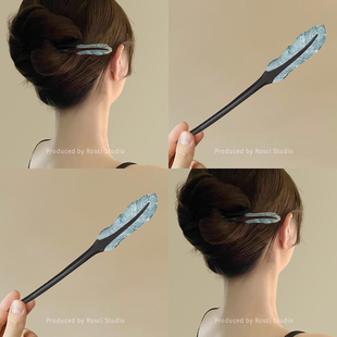 新中式国风木质发簪女盘发神器发钗古风高级感簪子2025新款头饰品