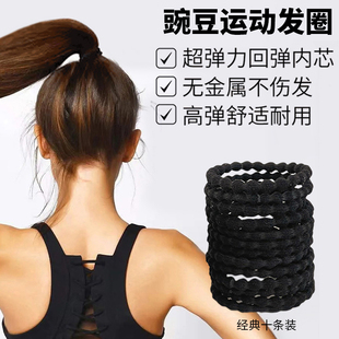 黑色简约运动防滑头绳2026新款 高端高马尾扎头头饰发绳耐用橡皮筋
