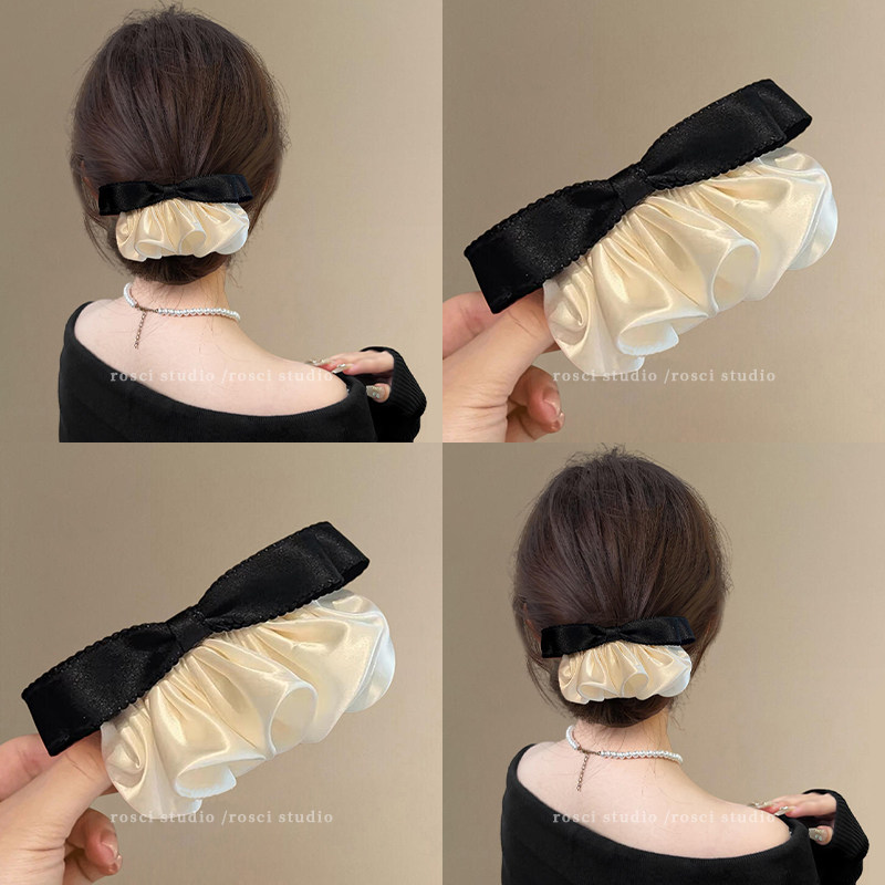 法式复古缎面蝴蝶结褶皱发夹女2026新款高级感发饰盘发侧边弹簧夹,饰品/流行首饰/时尚饰品新,发饰,淘宝优惠券,粉丝福利购,淘宝优惠卷