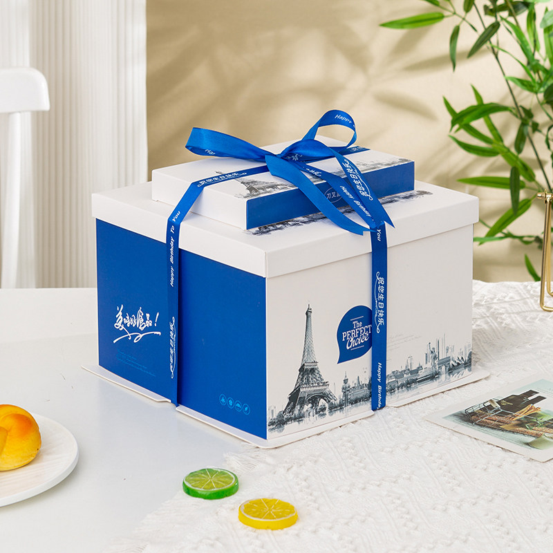 爆款生日蛋糕盒包邮厂家直销生日蛋糕盒6寸8寸10寸12寸14定制