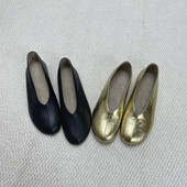 芭蕾鞋 莞产小众设计row风圆头平底浅口单鞋 女极简舒适真皮奶奶鞋