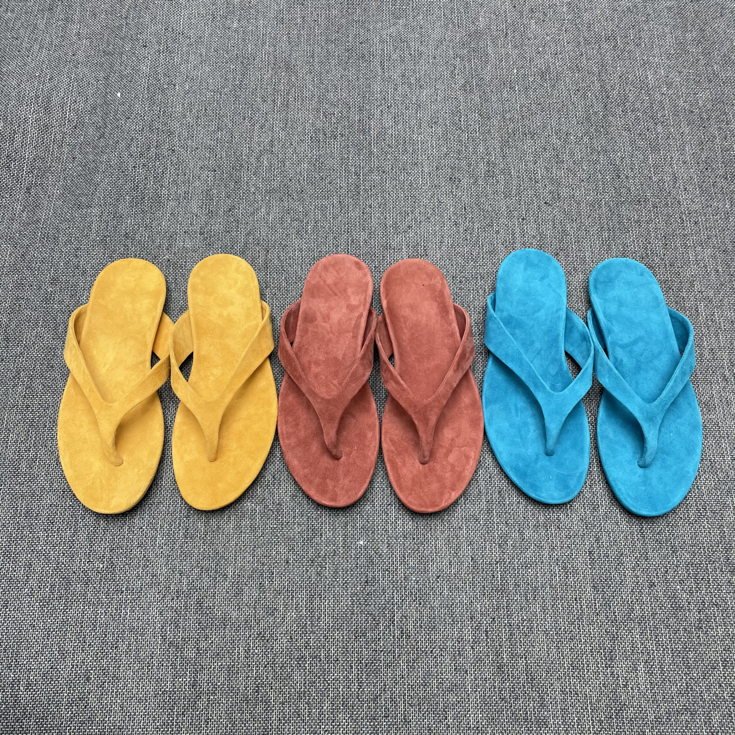 老钱风麂皮绒平底防滑人字拖夏季