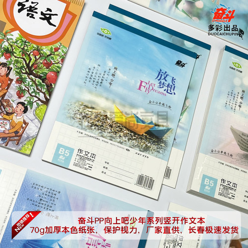 奋斗PP本皮竖开作文本270格