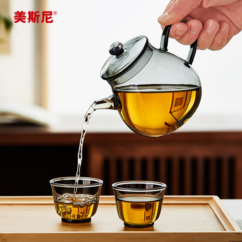美斯尼玻璃小茶壶茶水分离泡茶器