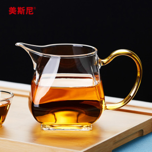 美斯尼耐热玻璃公道杯茶漏高档分茶器功夫茶具单个茶海公杯套装