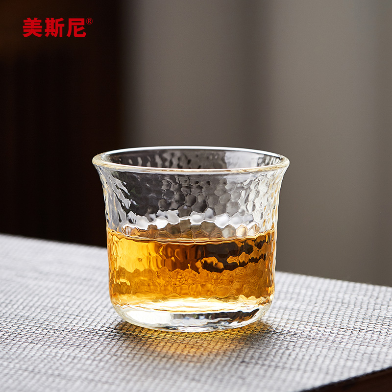 美斯尼玻璃小茶杯耐高温加厚主人杯单个家用功夫品茗杯茶具套装