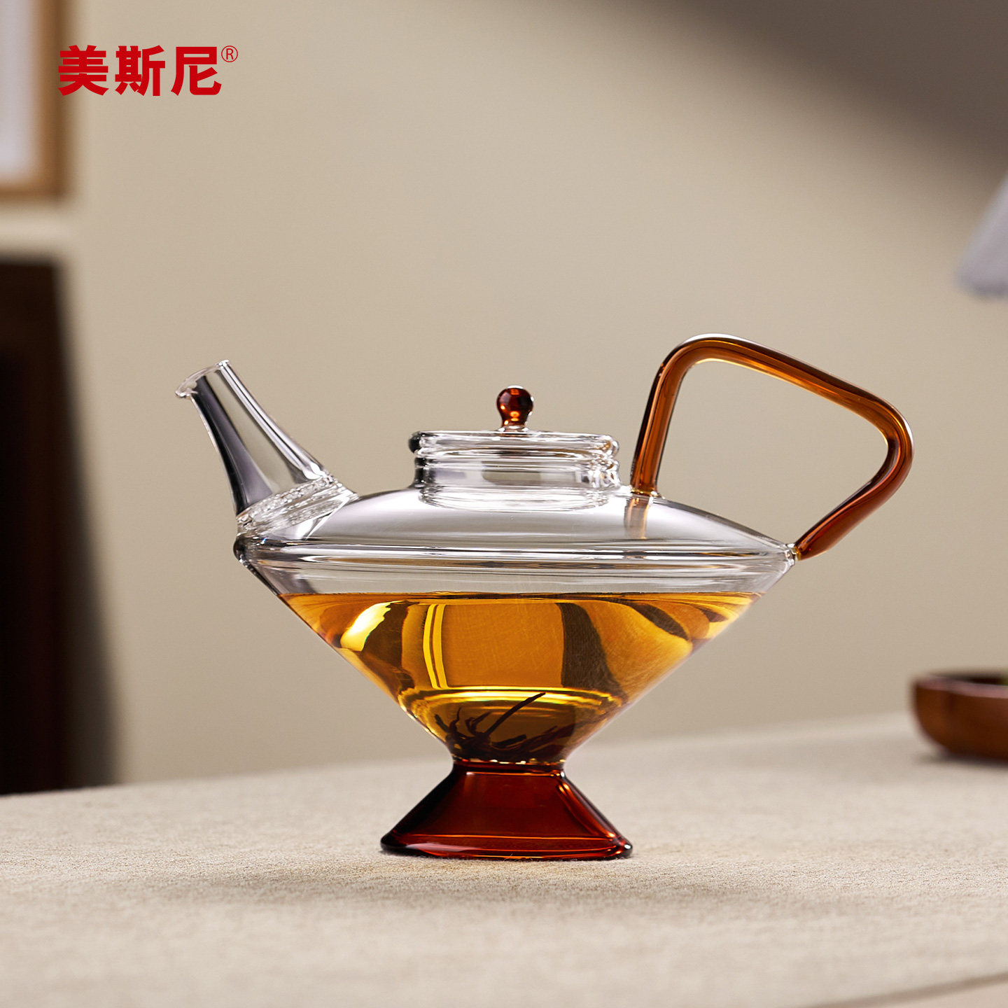 美斯尼玻璃茶壶茶水分离泡茶器一人用透明创意功夫红茶泡茶具新款