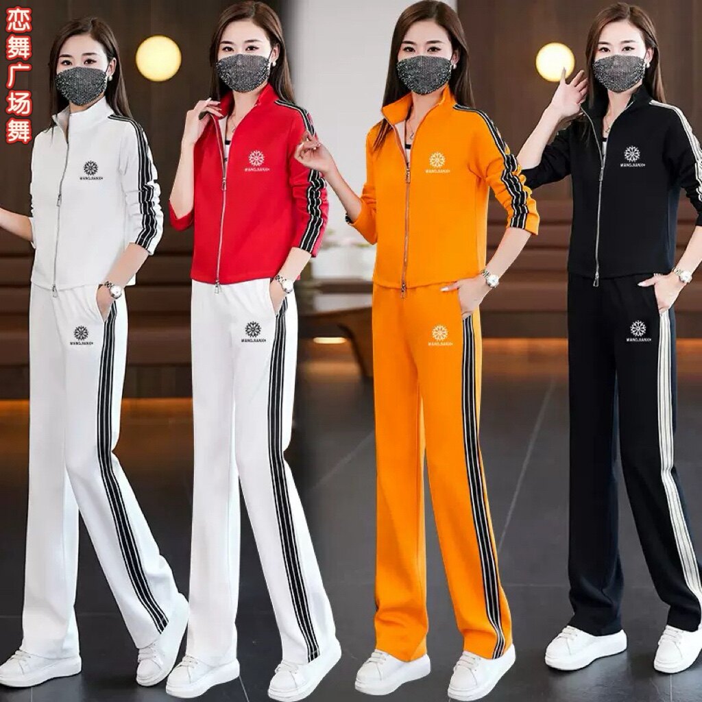 2024春夏新款广场舞服装套装鬼步舞棉休闲运动服两件套成人女