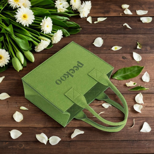 小红书同款 大容量单肩定制logo 便当袋手提包毛毡托特包女2024新款