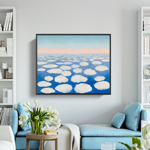 饰画风景挂画 云层之上欧姬芙油画布印刷喷绘画客厅卧室沙发背景装