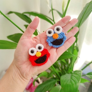 芝麻街胸针手工钩织毛线卡通定制包包挂件明星bkPP周边小物成品