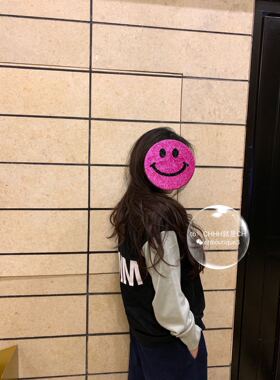 【chenyunmu】 mint薄荷绿针织拼接黑色字母logo 上衣