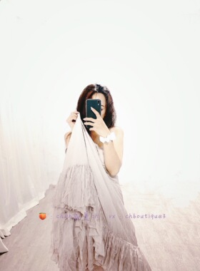 【chenyunmu】真丝花褶边垂坠做皱大裙摆吊带纱裙神仙连衣裙