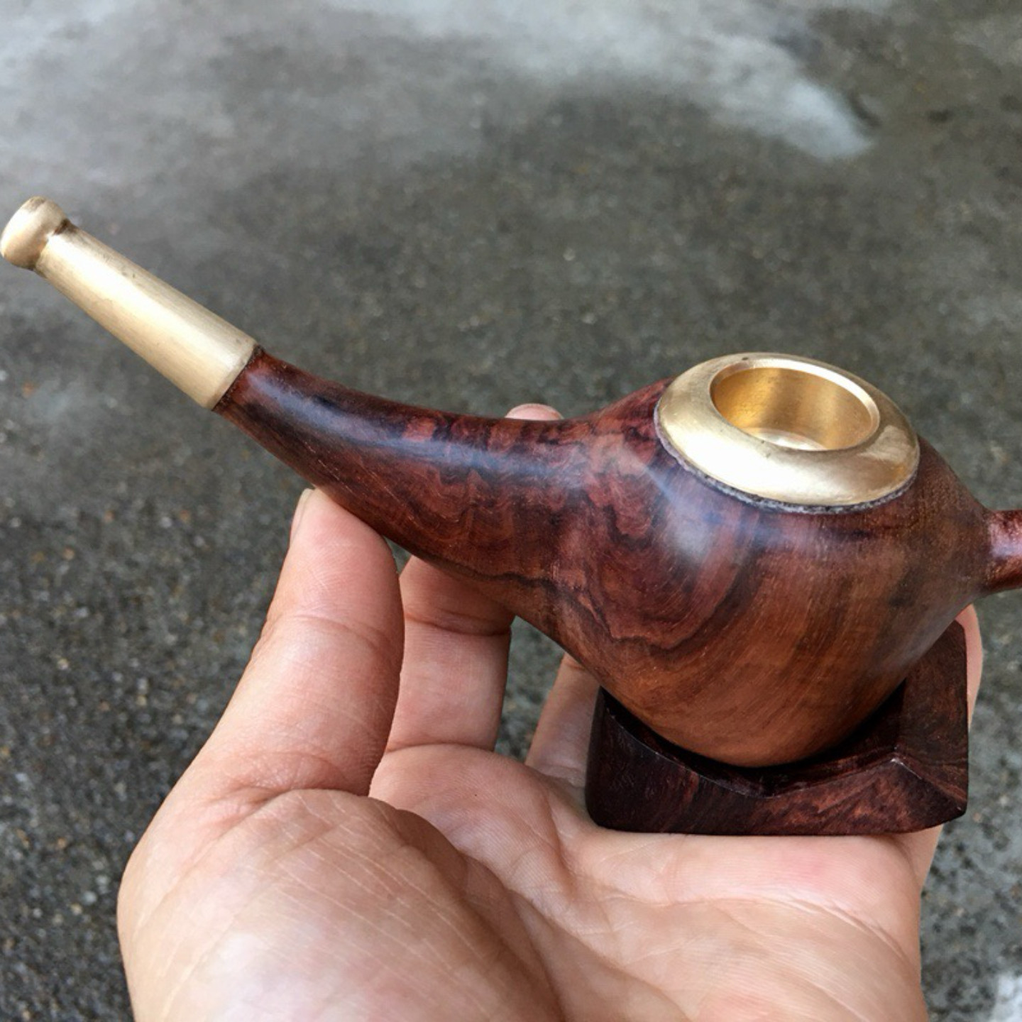 海南黄花梨旱烟高档烟斗烟嘴烟杆老式实木正宗红木过滤烟具男式