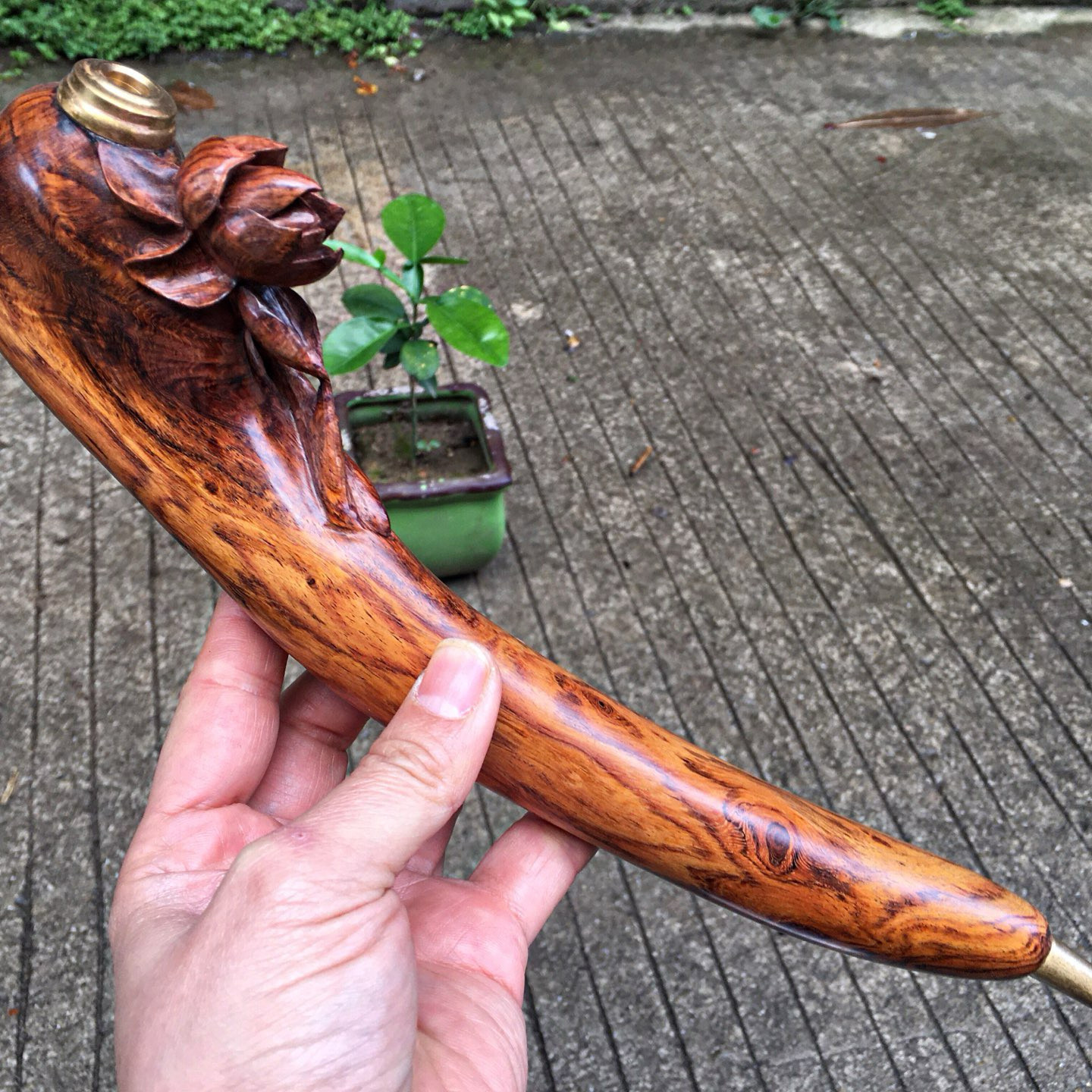 正宗海南黄花梨旱烟男士高档红木老式实木过滤烟斗烟嘴烟杆烟具