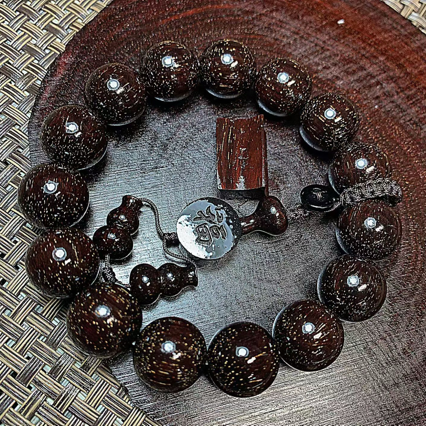 小叶紫檀1.5高端收藏级瘤疤男文玩爆满金星手链老料手串真品佛珠