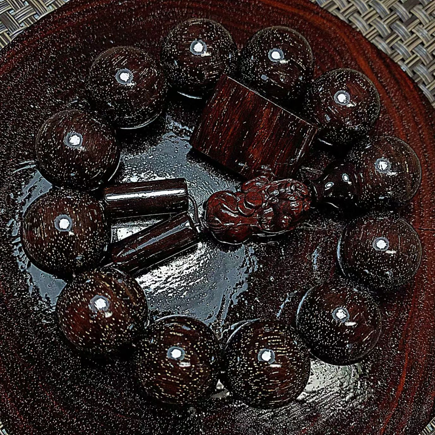 小叶紫檀2.0高端收藏级男女文玩满金星手链手串真品佛珠招财貔貅