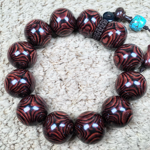 海南黄花梨对眼手串2.0鬼脸佛珠紫油梨108颗满瘤疤蜘蛛纹女水波男