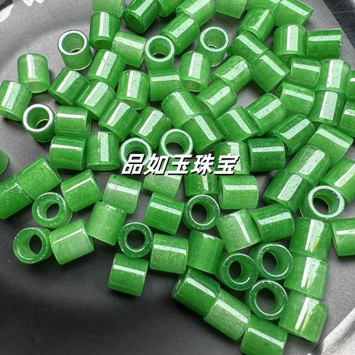 翡翠干青大孔路路通玉石散珠