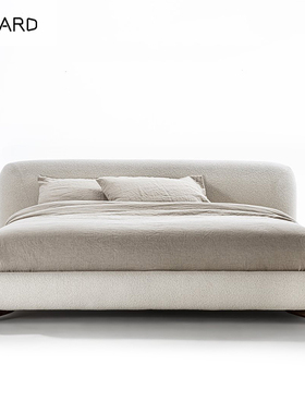 porada网红白色床1.8m现代简约两人互不打扰床奶油风日式布艺大床