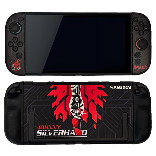赛博朋克银手主题Switch2代保护壳oled亲肤硬壳分体壳手柄壳配件