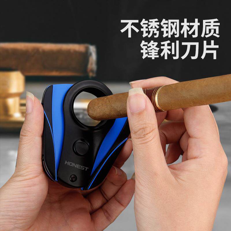 百诚HONEST雪茄剪锋利便携式开合雪茄剪刀不锈钢精美礼品烟具