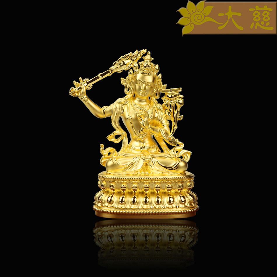 纯金文殊菩萨藏传文殊菩萨纯金佛像纯金藏传佛像私人定制工厂订做