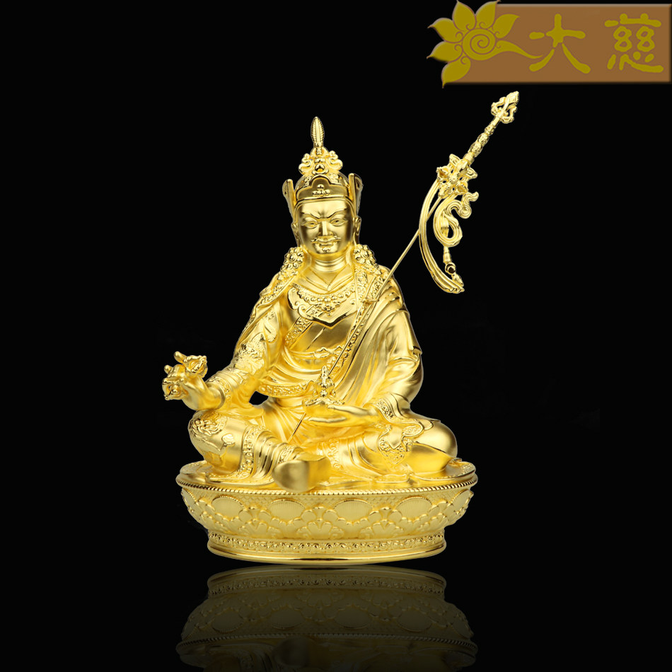 纯金佛像纯金莲花生大士足金999纯金藏传佛像工厂定制直销金银佛