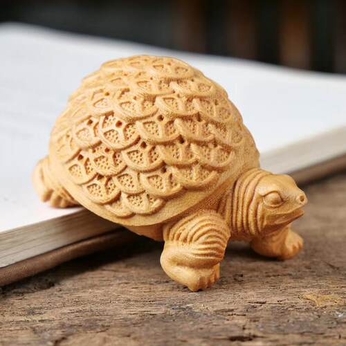 黄金檀雕刻金钱龟款摆件摆饰规格6.4×3.8×3.8中式风家居装饰品
