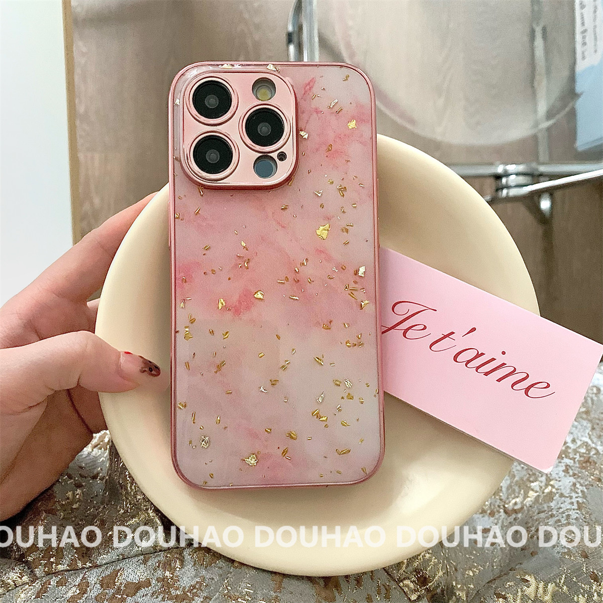适用于iPhone15Promax手机壳 ins风 大理石 锡箔 滴胶 日韩 苹果14Plus 13 12 11 全包 