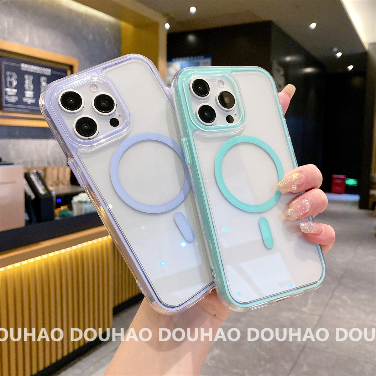 适用于iPhone16Promax手机壳气囊防摔三合一新款磁吸圈苹果15Plus/14/13/12/11硬底简约透明全包防摔保护套