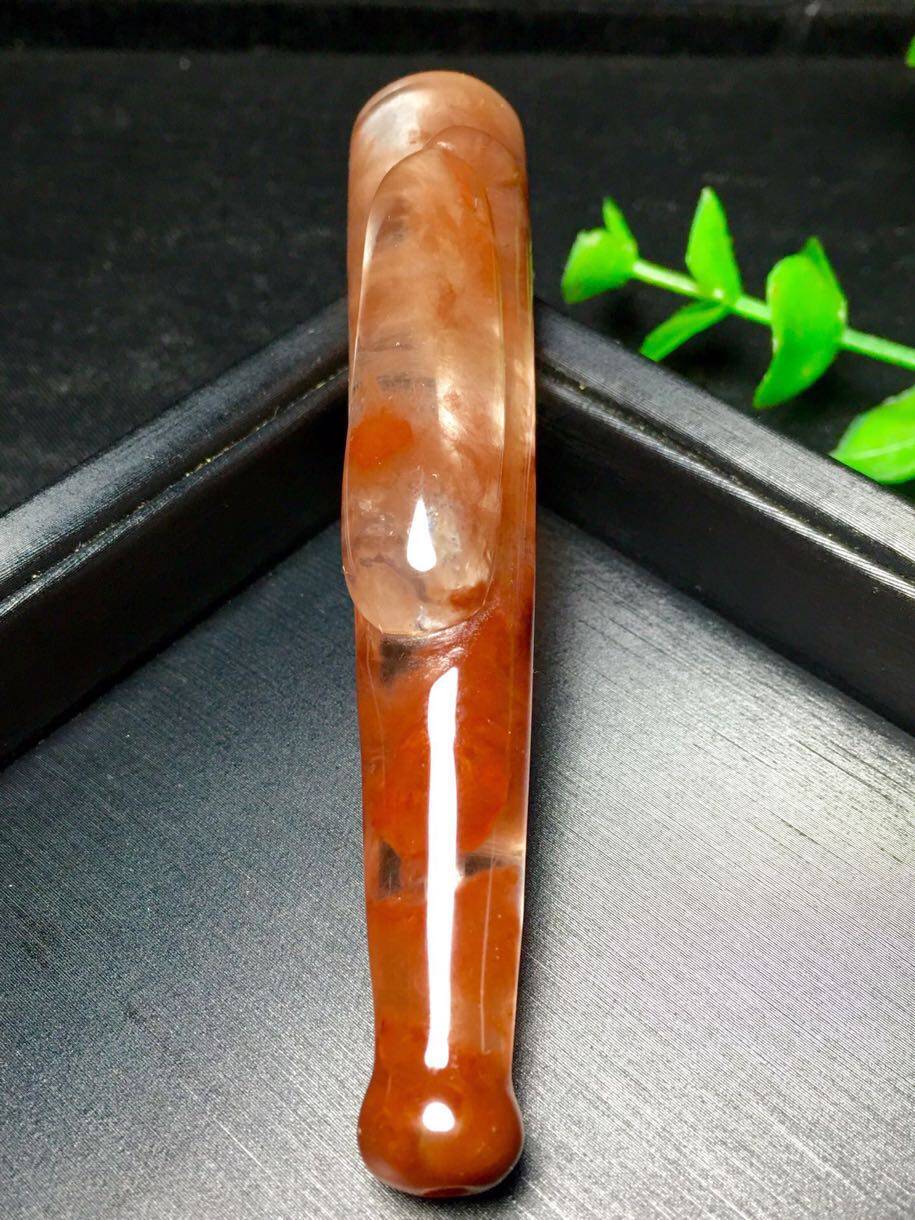 正品天然红水晶红兔毛黄水晶绿幽灵烟嘴细烟标准烟