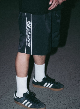 SKALUTE2020夏季新款黑色运动短裤反光字母印花宽松街头滑板P014