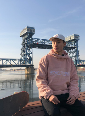 断码折扣/SKALUTE灯芯绒夹克内里摇粒绒加厚帽衫粉色卫衣滑板H029