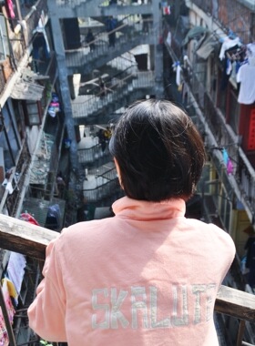 断码折扣/粉色摇粒绒教练夹克外套 滑板街头品牌SKALUTE J011