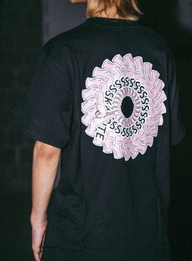 SKALUTE2020夏季新品黑色短袖全棉T恤滑板街头大LOGO印花DT043