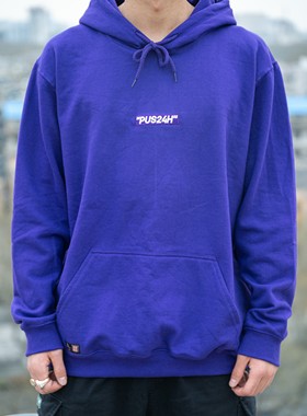 超值折扣/SKALUTE紫色纯棉卫衣刺绣PUS24H字母绣花街头滑板H034