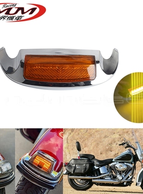摩托车改装件适用于哈雷软尾经典FLSTC路王FLHR前挡泥板LED前尾灯