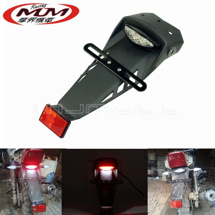 适用街车越野摩托车改装配件后尾灯架车牌照架塑料后挡泥板挡泥瓦