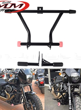 适用于哈雷软尾街头鲍勃标准FXST摩托车改装件防撞杆2018-2023年