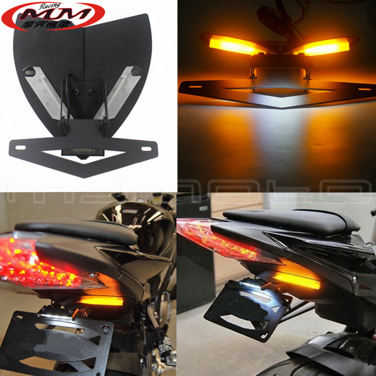 适用于宝马摩托车改装件S1000R/RR挡泥板集成LED短尾转向灯牌照架