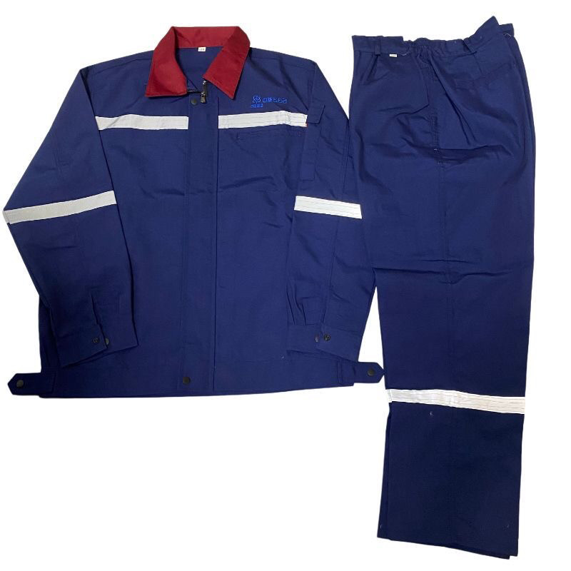 中核五公司春秋涤棉工作服套装核电劳保服反光条耐磨耐穿工装制服