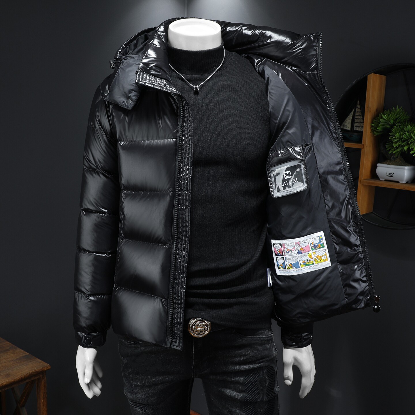 冬装男士连帽（可脱卸）羽绒服90绒W063P380,男装羽绒服,电商D302